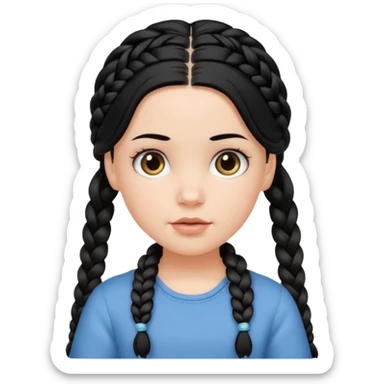 white girl with baby hair full braids black sticker