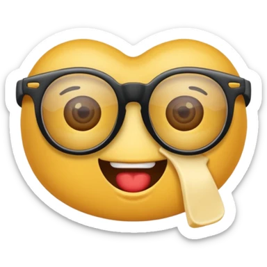 Cara con una cara con gafas que gafas comiendo sticker