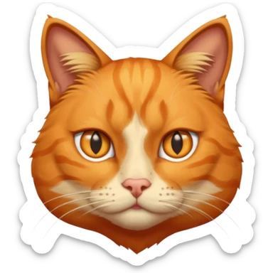 orange cat missing his right eye sticker