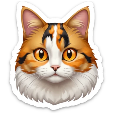 full body anxious looking colourful light calico tabby cat with hazel eyes sticker