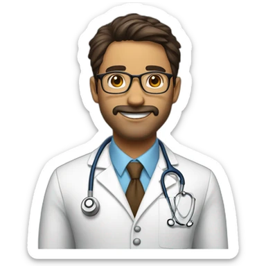 Doctor rubio con lentes cabello castaño sticker