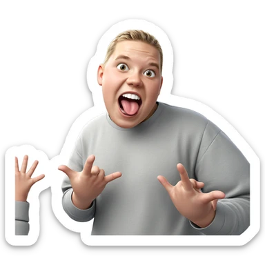 playful boy with tongue out sticker