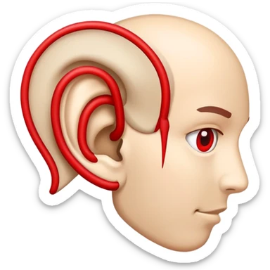 icon of an ear with a bold red line crossing through it, symbolizing ignore sticker