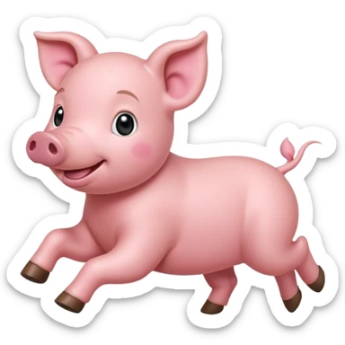 Running Piglet – small pig dashing with tiny hooves lifted sticker