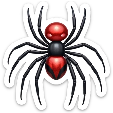 Glitter black widow sticker