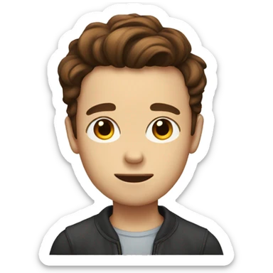 skinny boy with brown hair and a big forehead sticker