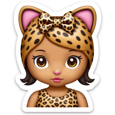 Hello kitty leopard dress leopard bow sticker