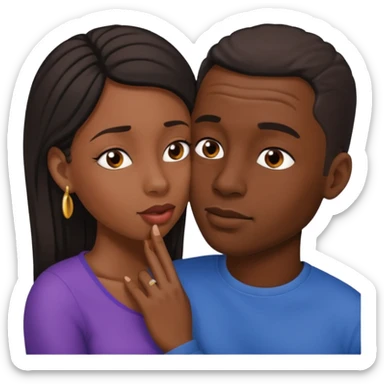 homme noire qui parle à l'oreille de la femme noire sticker