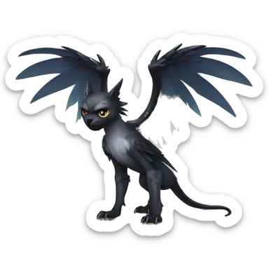 cool edgy winged animal hybrid full body sticker