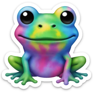 Tie dye frog sticker