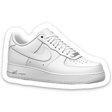 White Nike Air Force 1 sneaker with clean design and Nike swoosh sticker