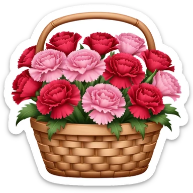 basket of carnations flowers sticker