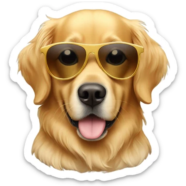 Golden retriever wearing sunglasses sticker