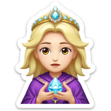mystic character nodding with crystal halo sticker