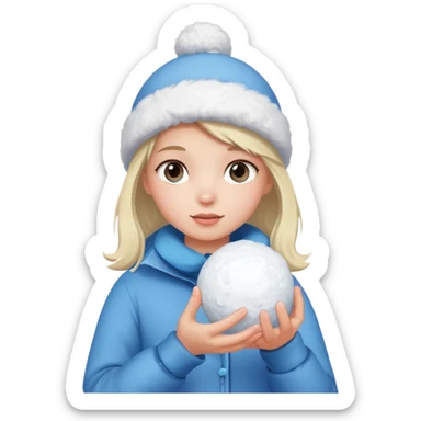 young girl with snowball











 sticker