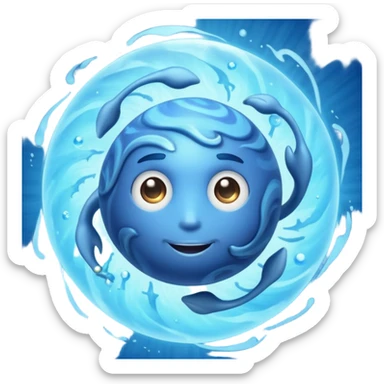 Planet Neptune with clock hands inside of it sticker