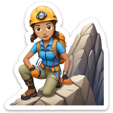 female mountain climber sticker
