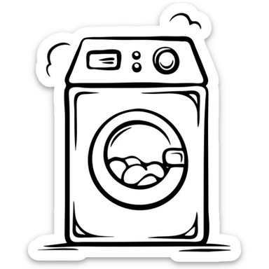 washing machine with detergent sticker
