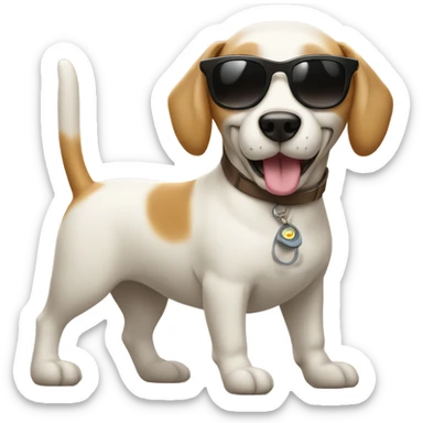 Dog with sunglasses and thumbs up  sticker