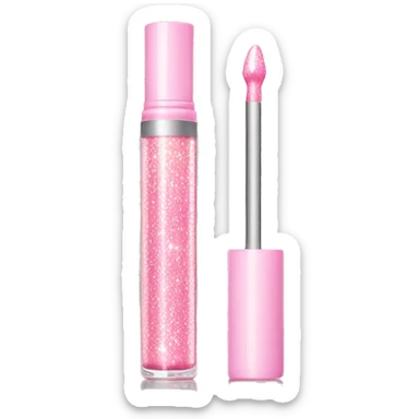Light Pink sparkly lip gloss tube sticker