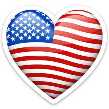American Flag Heart sticker