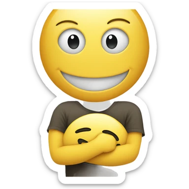 Smiley face giving a hug sticker