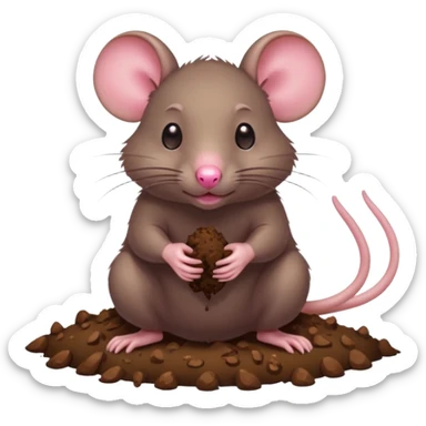rat having a poo sticker