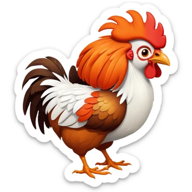 Heihei the rooster from Moana, silly chicken with big eyes sticker