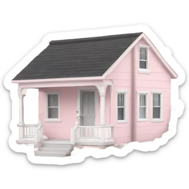 Pink house sticker