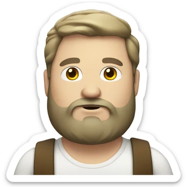 chubby white man with beard and cigarette  sticker