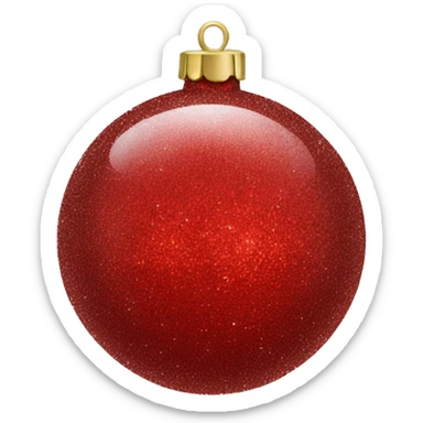 Red glitter Christmas bauble sticker