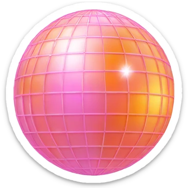 pastel pink and orange disco ball sticker