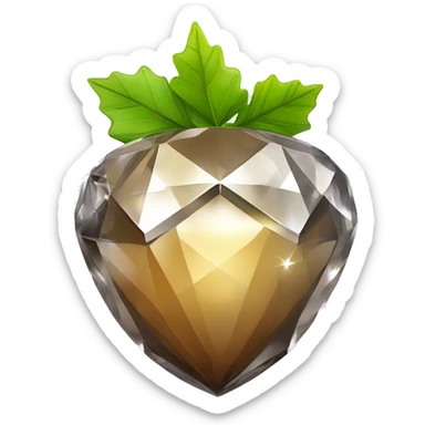 a Diamond Acorn, sparkling cut diamond, with short top and stem sticker