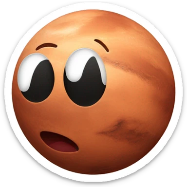 Red planet with white play button sticker