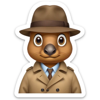 cute platypus detective sticker