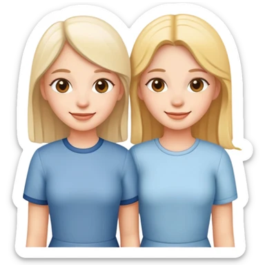 two sisters standing together smiling sticker
