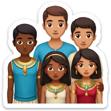 5 best friends, 1 Egyptian man, 1 indian girl 1 persian girl 1 moroccan boy 1 black boy sticker