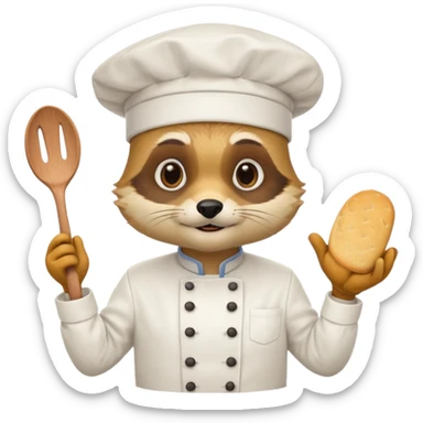 chef yellow raccoon sticker