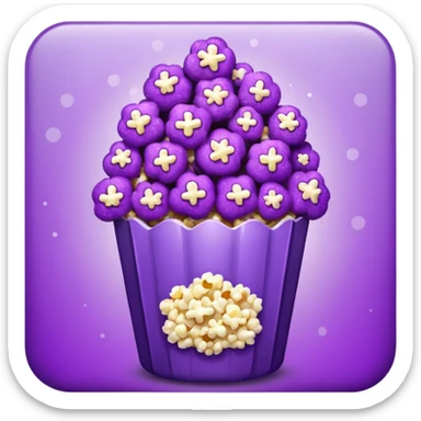 Glitter purple popcorn sticker