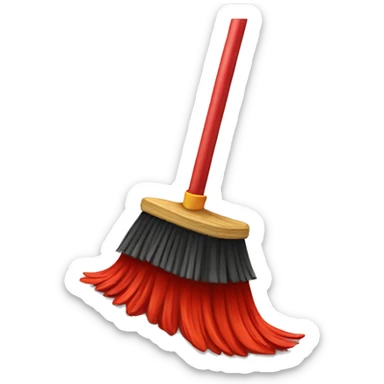 Broom sweeping up red stuff sticker