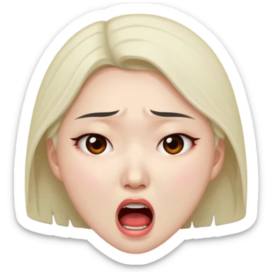 Asian Women in agony sticker