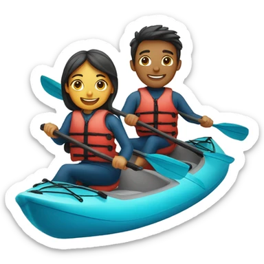 Two people kayaking sticker