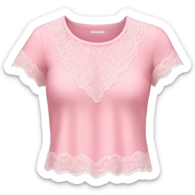  pink top with lace sticker