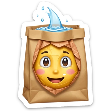 Brown Bag  With Water Inside sticker
