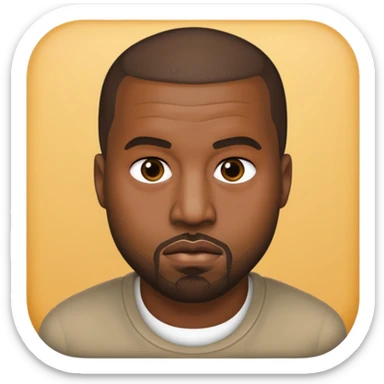 Make me a kanye west emoji as rhe lne on ios i want it to be neutral no face expression just his face sticker