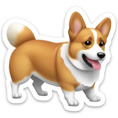 Working out Welsh Corgi sticker