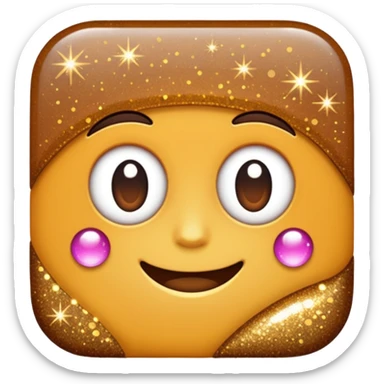 glitter cheap brown sticker