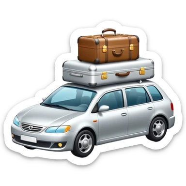 
Car with suitcases on the roof sticker