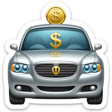 car with dollar symbol sticker
