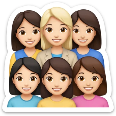 5 Asian female friends  sticker